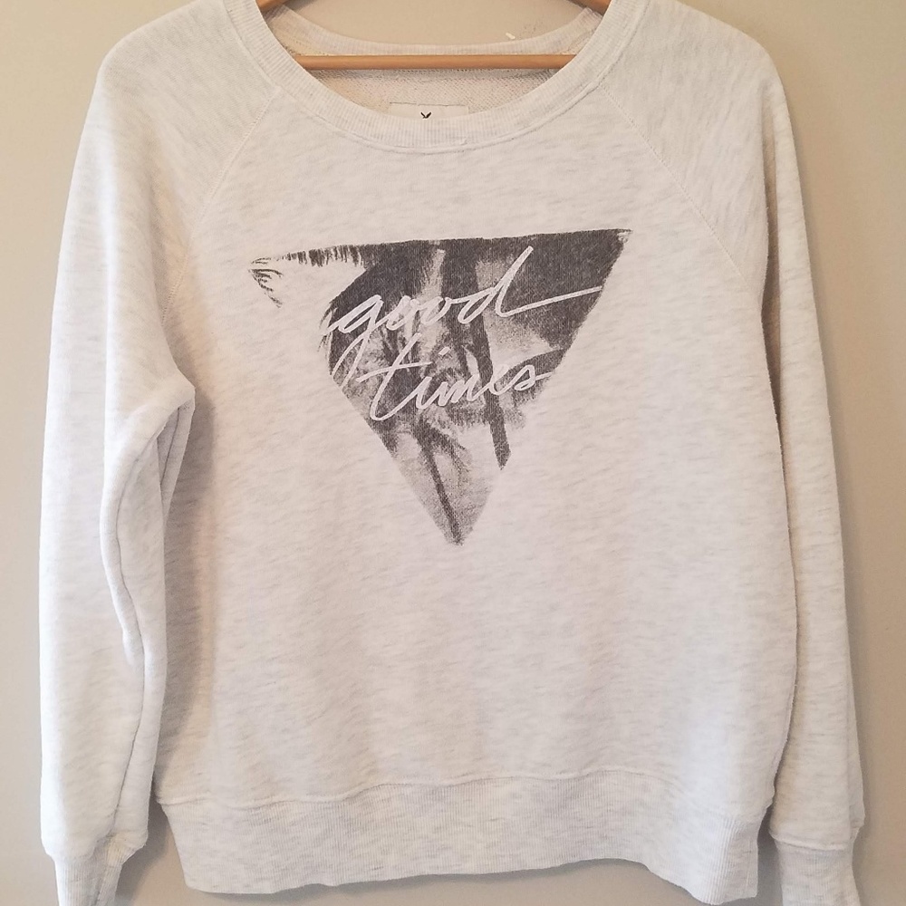 American Eagle Good Times Cream Sweatshirt Comfy